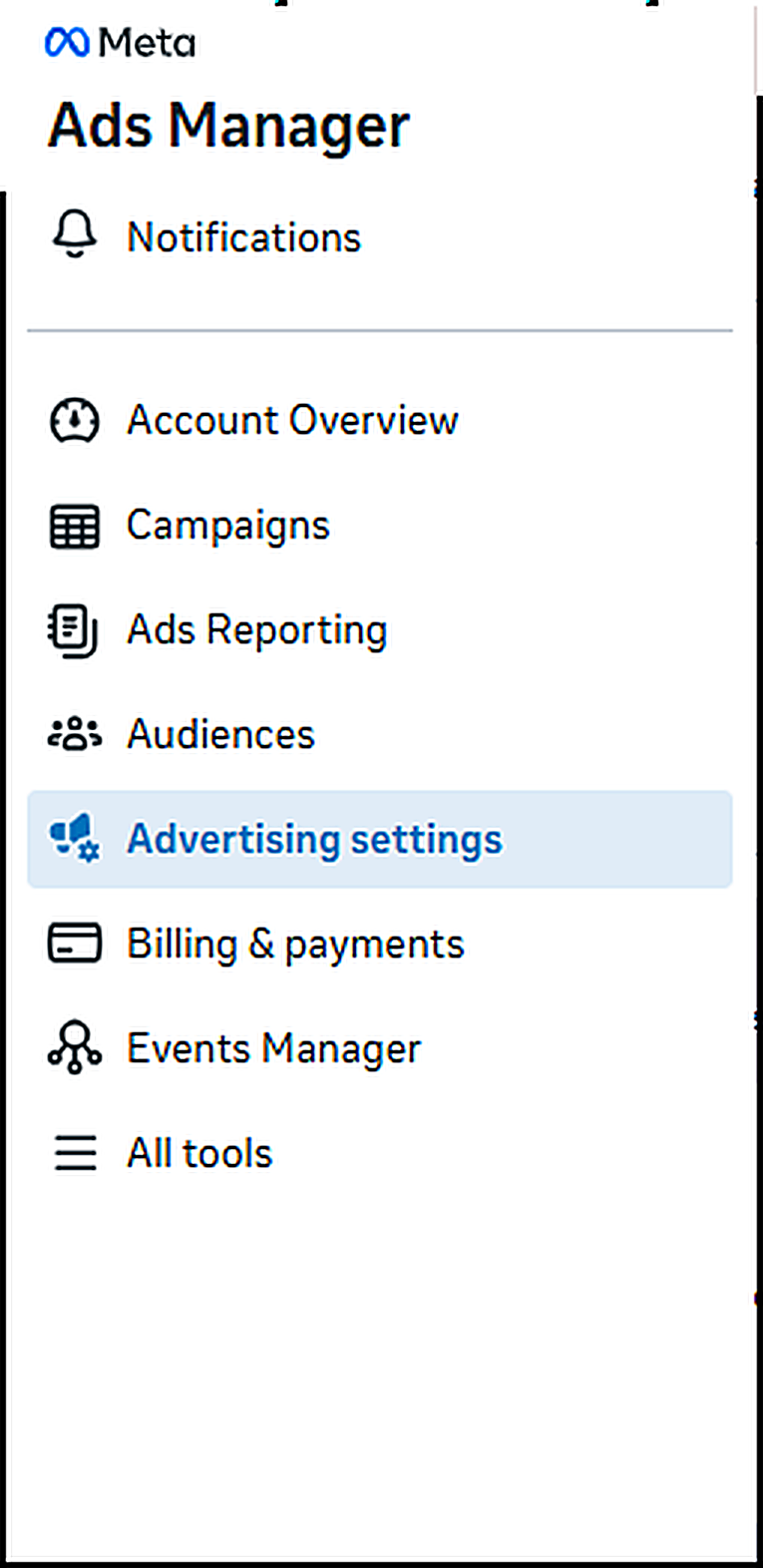 ادخل على Advertising settings
